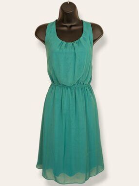 Ya Los Angeles Turquoise Silk Blend Dress